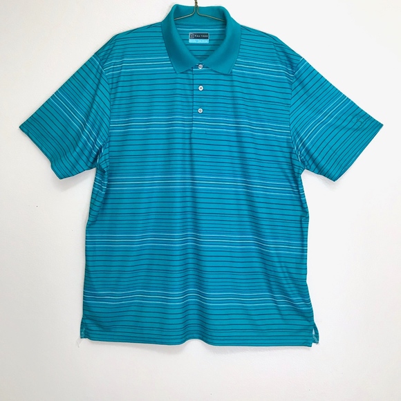 PGA Tour Other - PGA TOUR Men's Teal Variegated Stripe XXL Polo